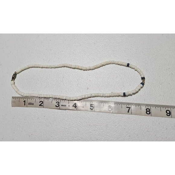 Vintage Boho White Blue Heishi Bead Necklace Boho Beach Core Fashion Jewelry Men - Picture 5 of 6